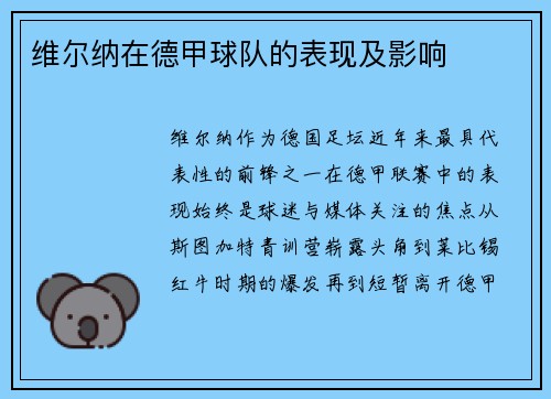 维尔纳在德甲球队的表现及影响