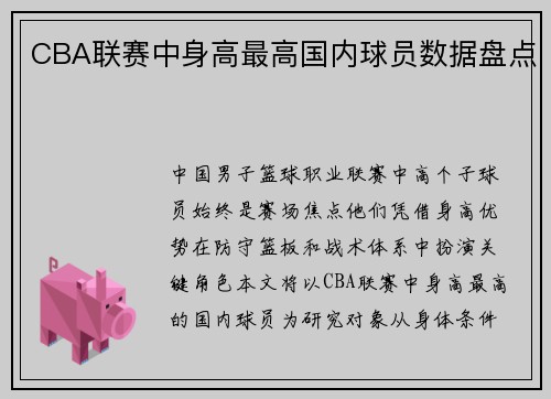 CBA联赛中身高最高国内球员数据盘点